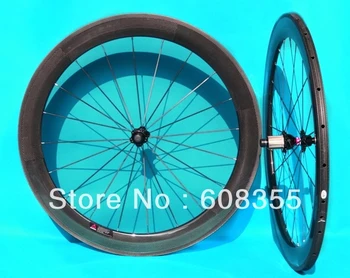 Полностью Углеродистая Трубчатая Колесная Пара Дорожного велосипеда 3K диаметром 60 мм с ободом колеса