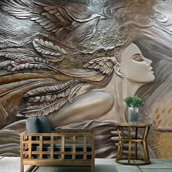 Пользовательские 3D Фотообои Креативная Рельефная Красота Павлин Настенная Художественная Роспись Спальня Гостиная Входная Роспись Стен Обои