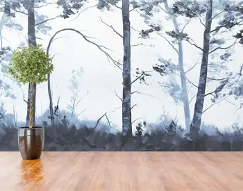 Пользовательские обои настенная роспись лесного дерева украшение дома гостиная спальня фон лес обои висячая картина 3d обои