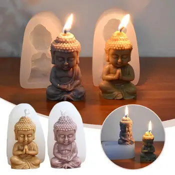 Поющий Будда Форма для свечи 3d Гуаньинь Татхагата Будда Литье Скульптуры Изготовление льда Мыло Подарки для дома Ручной Инструмент Силикон Q8e6