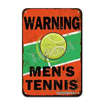 Предупреждение Мужской теннисный железный плакат, картина, жестяная вывеска, винтажный декор стен для кафе, бара, паба, украшения для домашнего пива, поделки