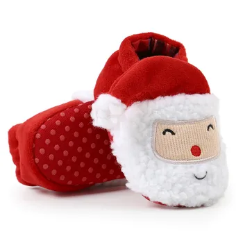 Рождественская Обувь Для Новорожденных Девочек И Мальчиков, Зимние Снегоступы, Мультяшный Санта-Клаус, Теплая Обувь Для Прогулок, Детские Вещи