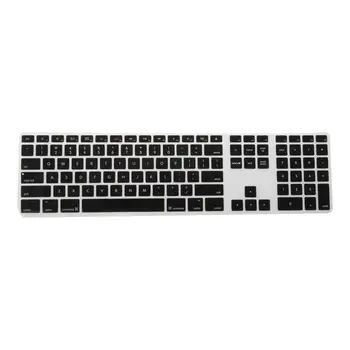 Силиконовый тонкий защитный чехол для клавиатуры с цифровой клавиатурой для Apple iMac Черный