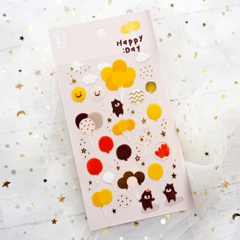 Симпатичные наклейки с мишкой из фольги, прозрачная Корейская эпоксидная смола, украшение для дневника Happy Planner, принадлежности для вырезок, материалы для журнала DIY