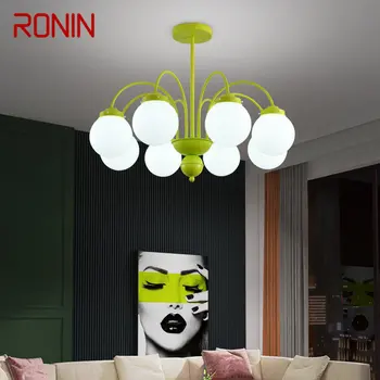 Современная люстра RONIN LED Подвесной светильник из зеленого стекла Креативный дизайн для дома Гостиной Спальни