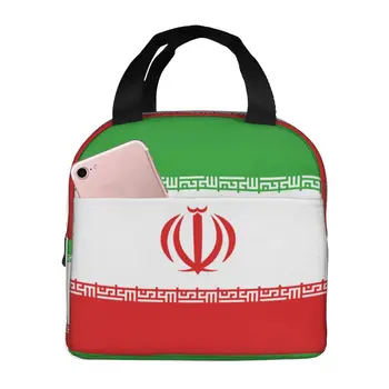 Сумка с иранским персидским флагом с сумкой для ланча Портативный Холодильник Термоизолированная коробка для офисной работы Школьного пикника, пляжа, кемпинга, мужчин и детей