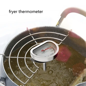 Термометр для приготовления пищи, термометр для фритюра из нержавеющей стали, термометр с водонепроницаемым циферблатом, датчик температуры для приготовления пищи на кухне