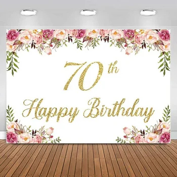 Фон с 70-летием для женщин, розовые цветы, фон для фотосъемки, украшения для женщин, стол для торта, баннер для фотосессии
