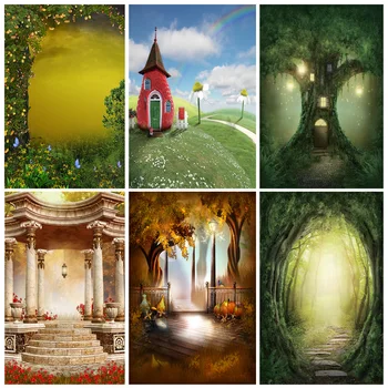 Фотореалистичная ткань Dream Forest Castle Сказочные Детские фоны для фотосъемки Мультфильмы Фотофон Studio PropMXF-02