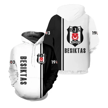Футбольные толстовки Turkey Besiktas Istanbul с 3D-принтом, толстовки с графическим рисунком Y2k, женская одежда оверсайз, пуловер Harajuku, НОВАЯ промо-акция