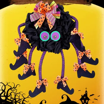 Хэллоуин, Многоногая Ведьма, Венок из ткани, кукольные настенные украшения 55x30 см, Праздничное украшение, ворота, привлекающие внимание детей, реквизит