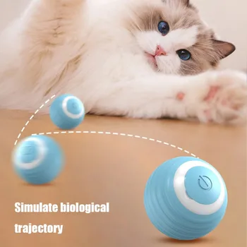 Электрические игрушки для кошек с мячом, новая интерактивная игрушка для кошек с автоматическим скручиванием, самодвижущиеся игрушки для котенка, домашнее животное