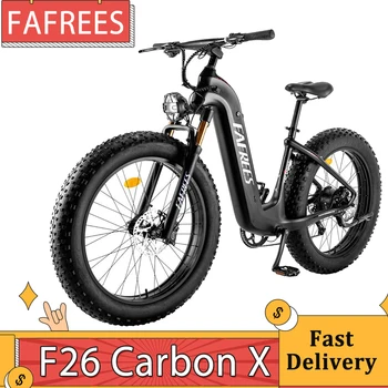 Электрический велосипед FAFREES F26 Carbon X 26*4,8 дюймов Air Fat Tire Ebike 1000 Вт Задний привод 55 Км/Ч Максимальная скорость 48 В 22,5 Ач Аккумулятор 120-140 км